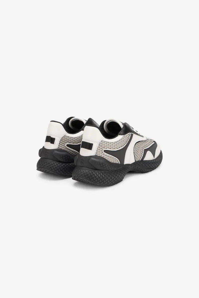Roberto Cavalli White and Black Chunky Leather Sneakers | Thumbnail 3 Roberto Cavalli White and Black Chunky Leather Sneakers | Thumbnail 3