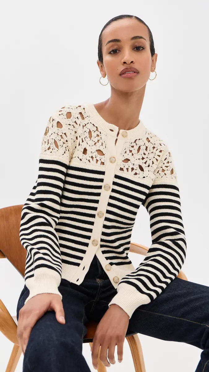 Frame The Coastal Stripe Cardigan | Thumbnail 2 Frame The Coastal Stripe Cardigan | Thumbnail 2