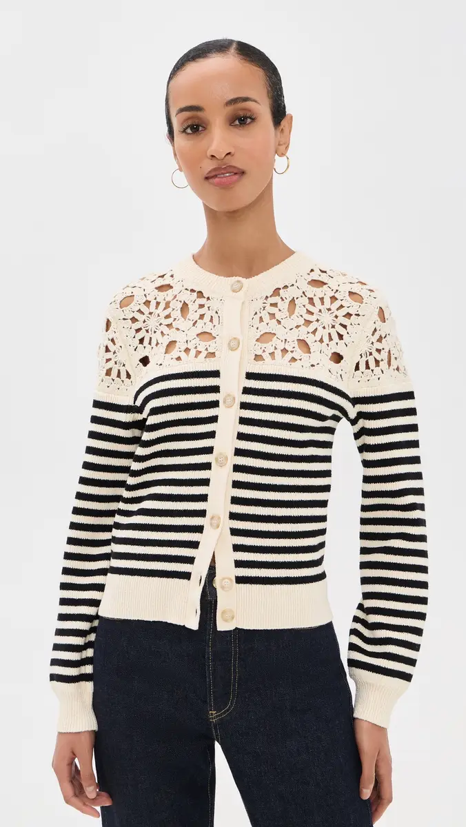 Frame The Coastal Stripe Cardigan | Thumbnail 3 Frame The Coastal Stripe Cardigan | Thumbnail 3