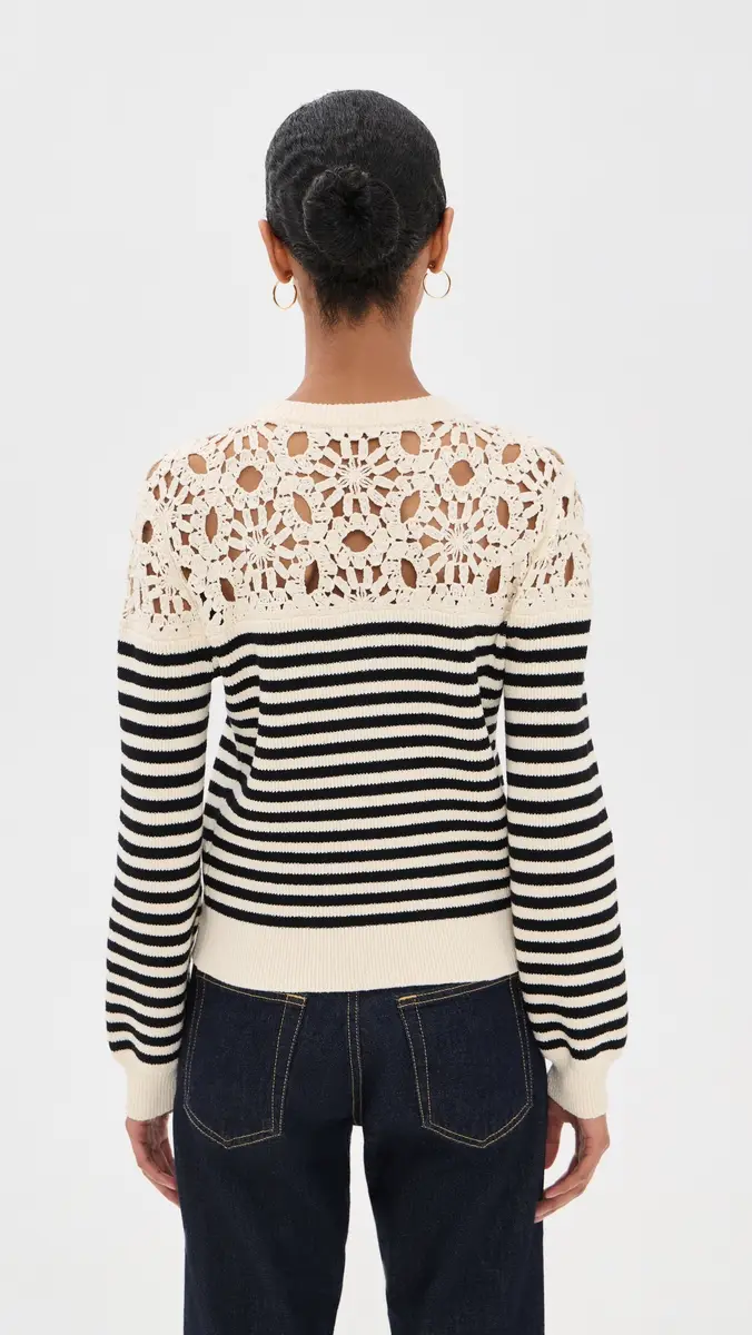 Frame The Coastal Stripe Cardigan | Thumbnail 4 Frame The Coastal Stripe Cardigan | Thumbnail 4