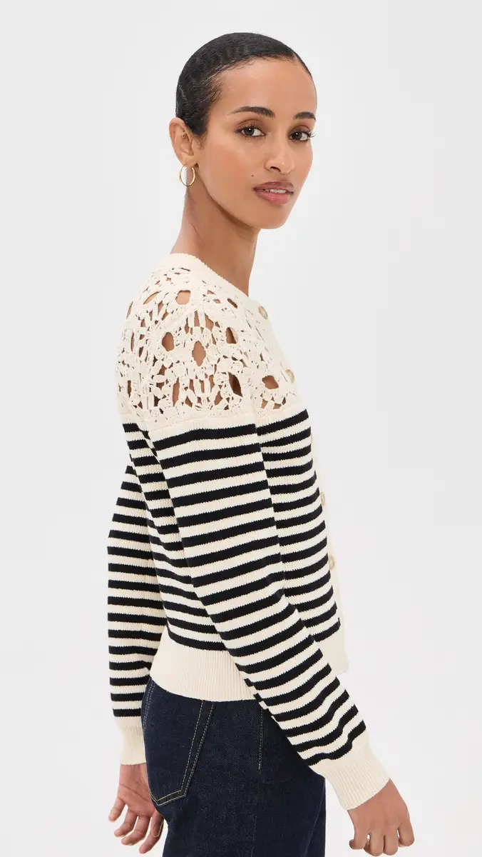Frame The Coastal Stripe Cardigan | Thumbnail 5 Frame The Coastal Stripe Cardigan | Thumbnail 5
