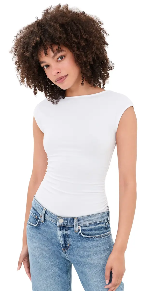 GOOD AMERICAN uper tretch Open Back Body Thong uit White001 | Image 1 GOOD AMERICAN uper tretch Open Back Body Thong uit White001 | Image 1