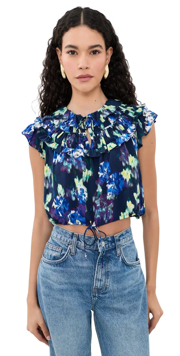 Ulla Johnson Eleonore Silk Top Evening Bloom | Image 1 Ulla Johnson Eleonore Silk Top Evening Bloom | Image 1