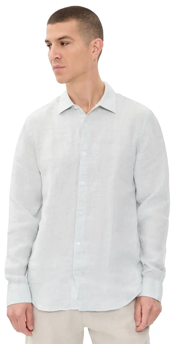 Orlebar Brown Giles Linen Classic Shirt White Jade/White | Image 1 Orlebar Brown Giles Linen Classic Shirt White Jade/White | Image 1