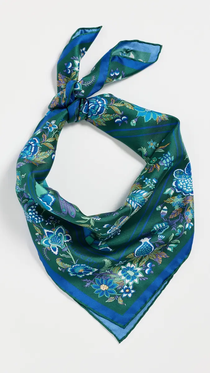 LIBERTY Tree of Life Silk Scarf Dark Green One Size | Thumbnail 2 LIBERTY Tree of Life Silk Scarf Dark Green One Size | Thumbnail 2
