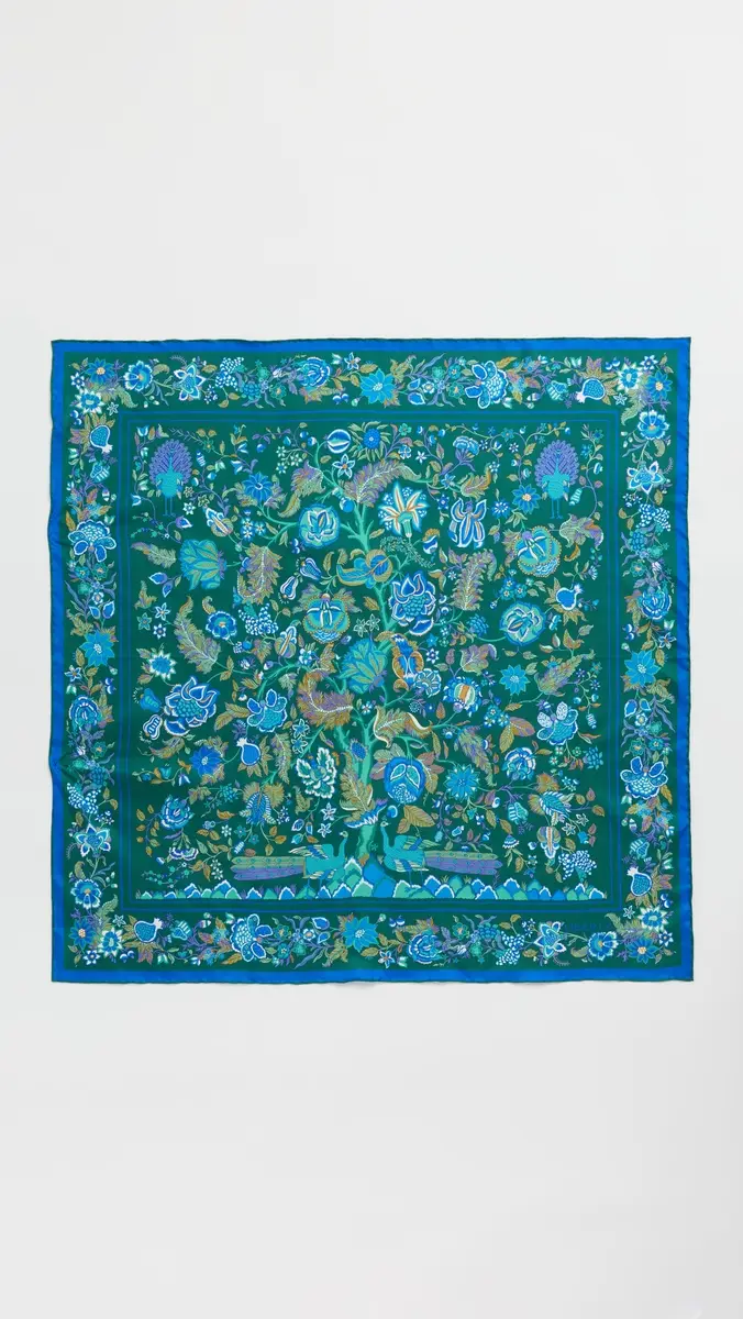 LIBERTY Tree of Life Silk Scarf Dark Green One Size | Thumbnail 4 LIBERTY Tree of Life Silk Scarf Dark Green One Size | Thumbnail 4
