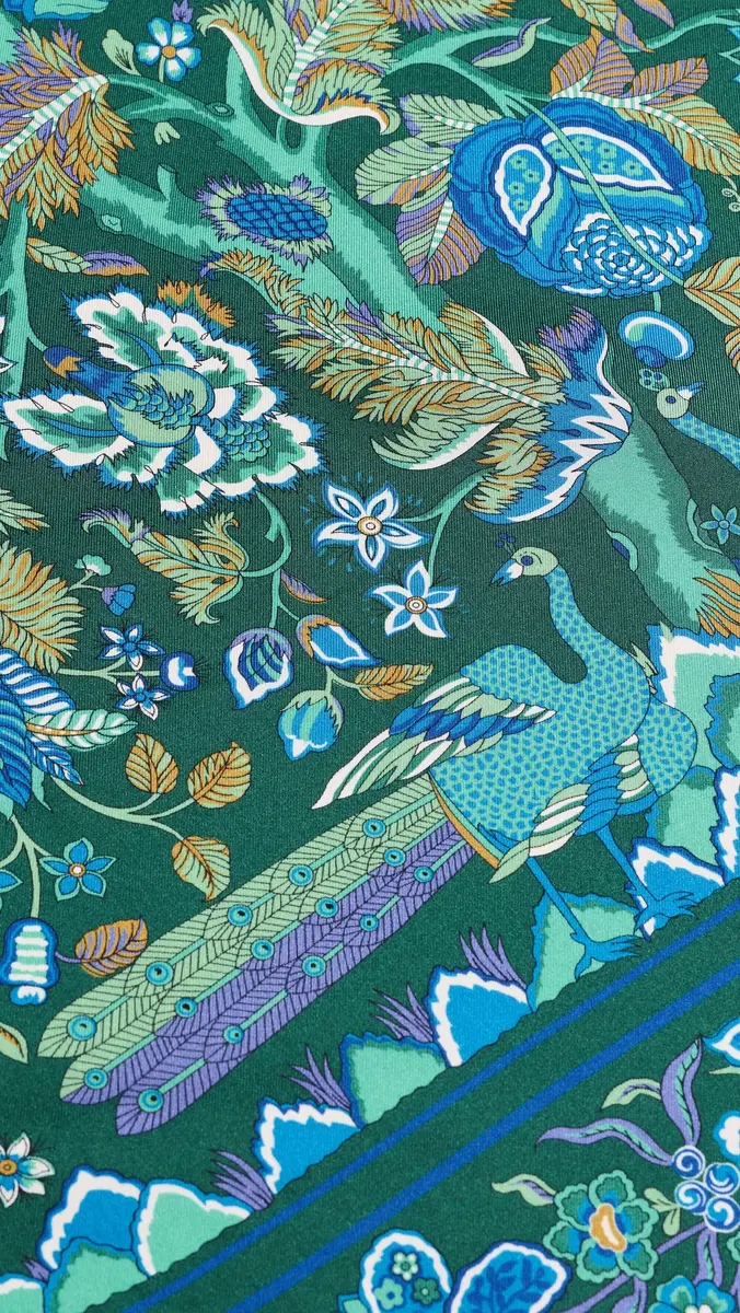 LIBERTY Tree of Life Silk Scarf Dark Green One Size | Thumbnail 5 LIBERTY Tree of Life Silk Scarf Dark Green One Size | Thumbnail 5
