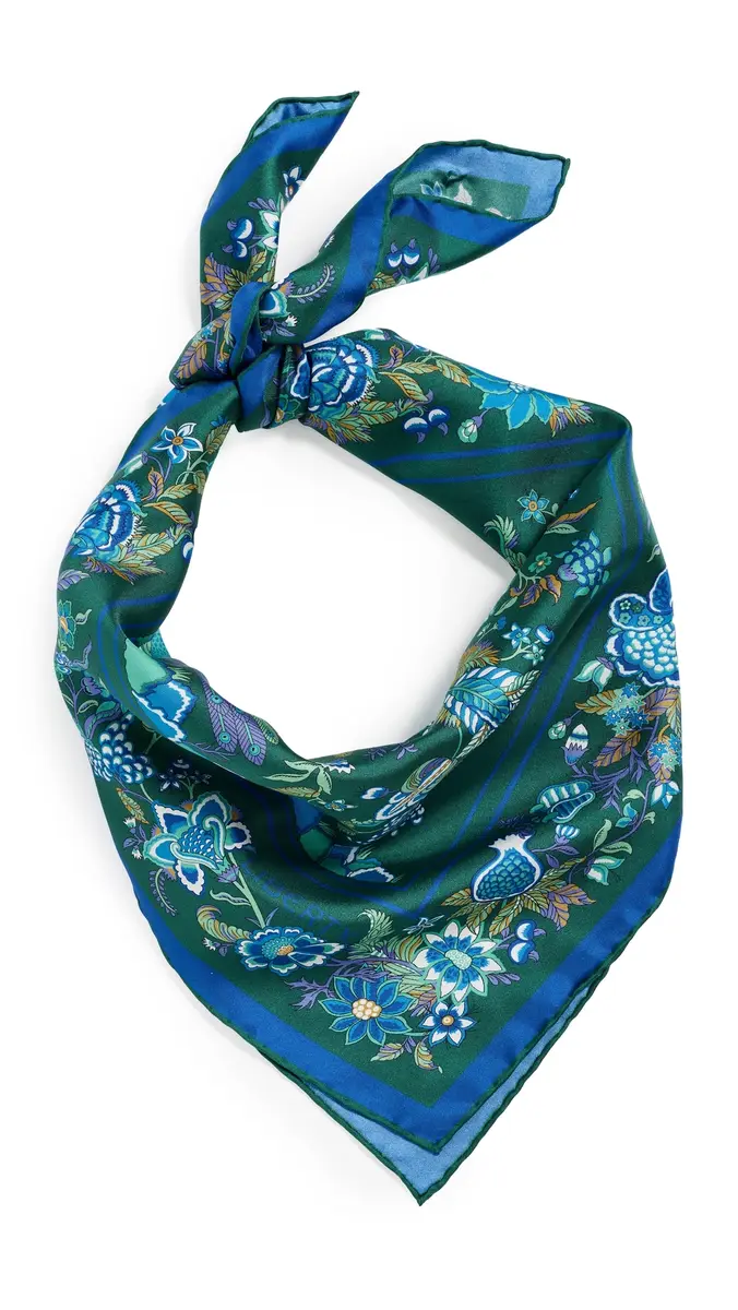 LIBERTY Tree of Life Silk Scarf Dark Green One Size | Thumbnail 6 LIBERTY Tree of Life Silk Scarf Dark Green One Size | Thumbnail 6