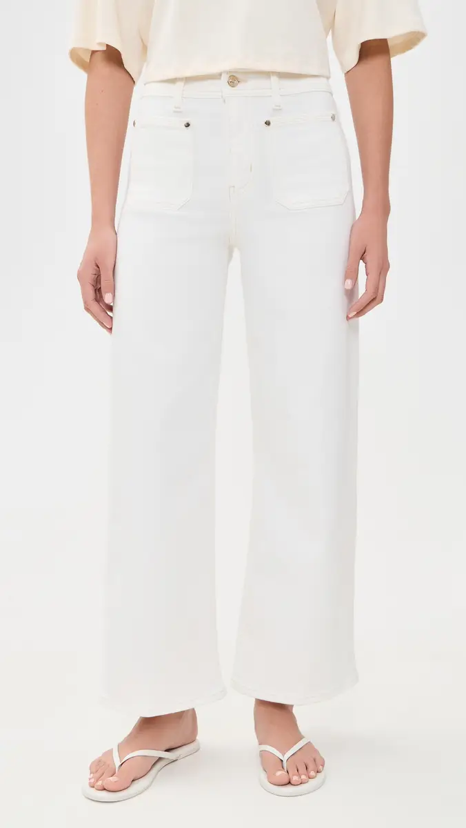 FRAME Le Slim Palazzo Crop Harbor Jeans Au Natural Clean | Thumbnail 2