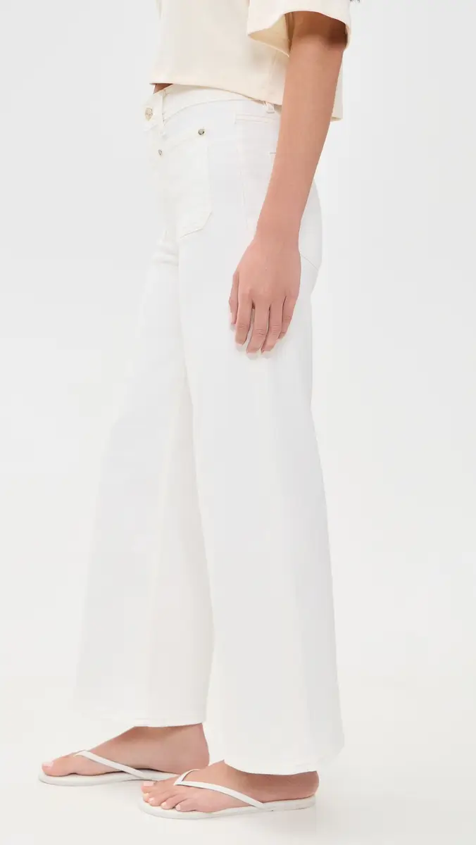FRAME Le Slim Palazzo Crop Harbor Jeans Au Natural Clean | Thumbnail 4