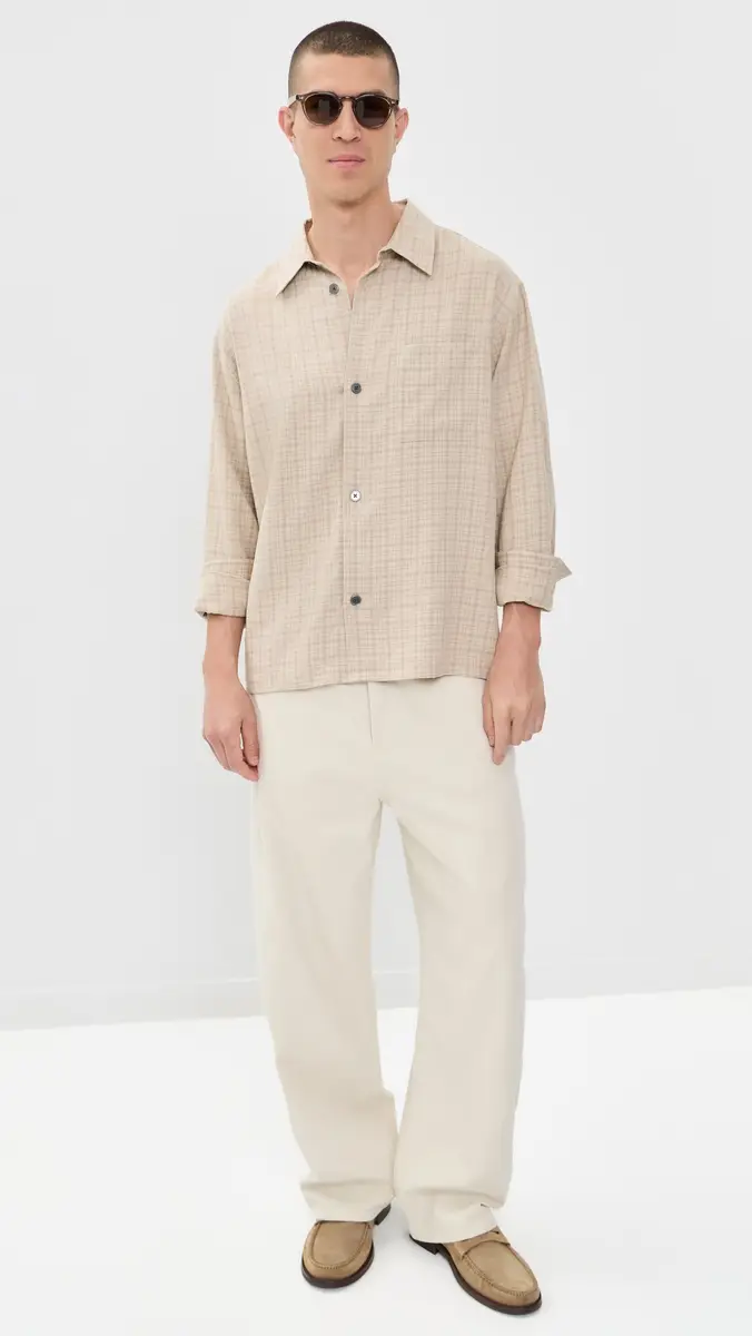 Frame Linen Blend Plaid Shirt | Thumbnail 5 Frame Linen Blend Plaid Shirt | Thumbnail 5