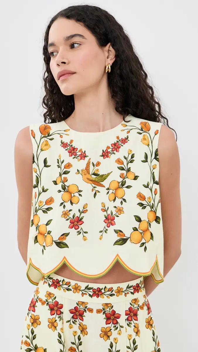 Farm Rio Scalloped Blouse | Thumbnail 2 Farm Rio Scalloped Blouse | Thumbnail 2