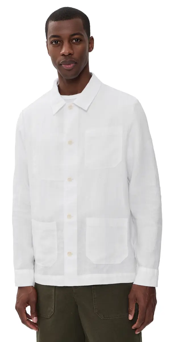 Vilebrequin Corentin inen Solid Overshirt White | Image 1 Vilebrequin Corentin inen Solid Overshirt White | Image 1