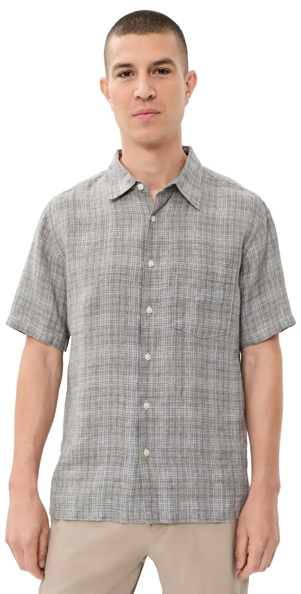 Theory Irving Short Sleeve Shirt Pine Grove Multi | Image 1 Theory Irving Short Sleeve Shirt Pine Grove Multi | Image 1