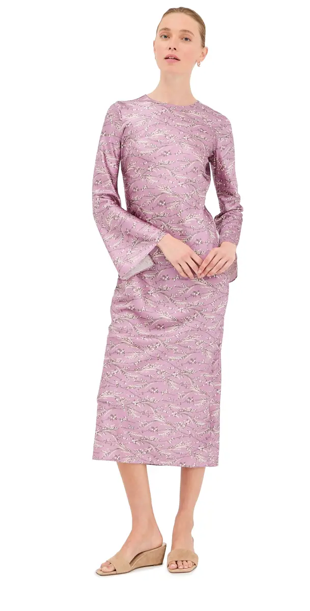 Veronica Beard Midi Gemma Dress Orchid Haze Multi | Image 1 Veronica Beard Midi Gemma Dress Orchid Haze Multi | Image 1