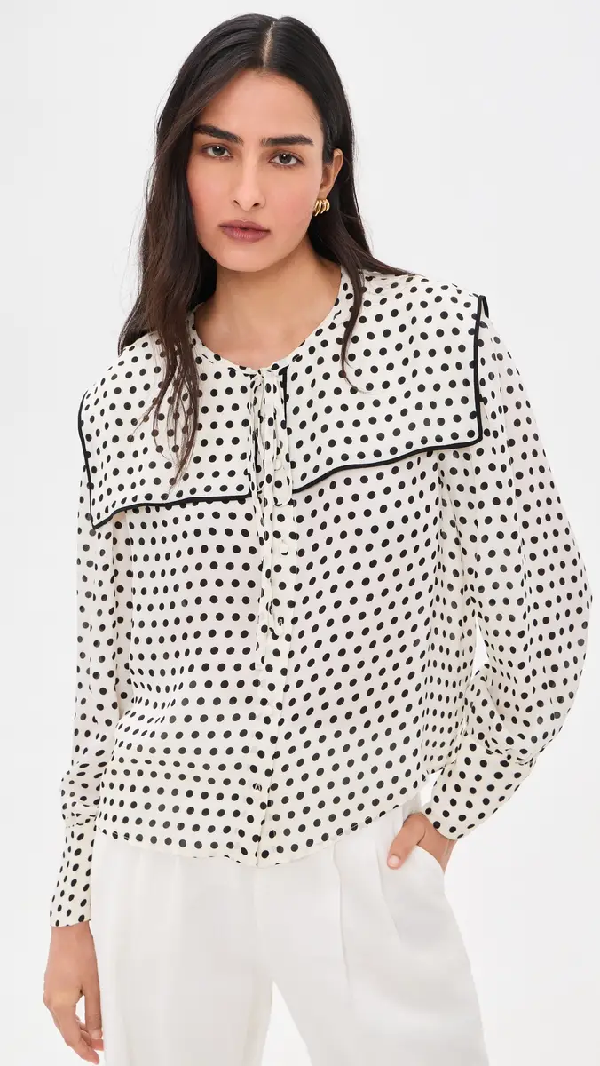 Frame The Polka-Dot Fleet Silk Blouse | Thumbnail 2 Frame The Polka-Dot Fleet Silk Blouse | Thumbnail 2
