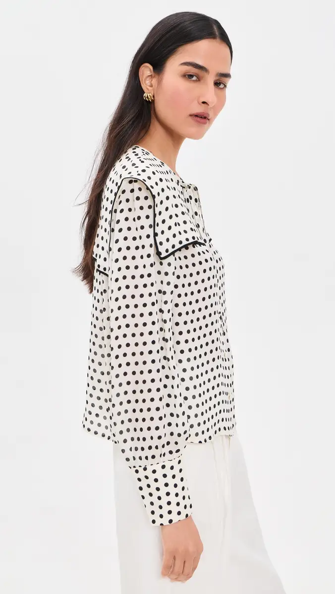 Frame The Polka-Dot Fleet Silk Blouse | Thumbnail 4 Frame The Polka-Dot Fleet Silk Blouse | Thumbnail 4