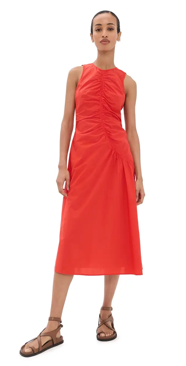 Theory Asymmetrical Ruched Tank Dress