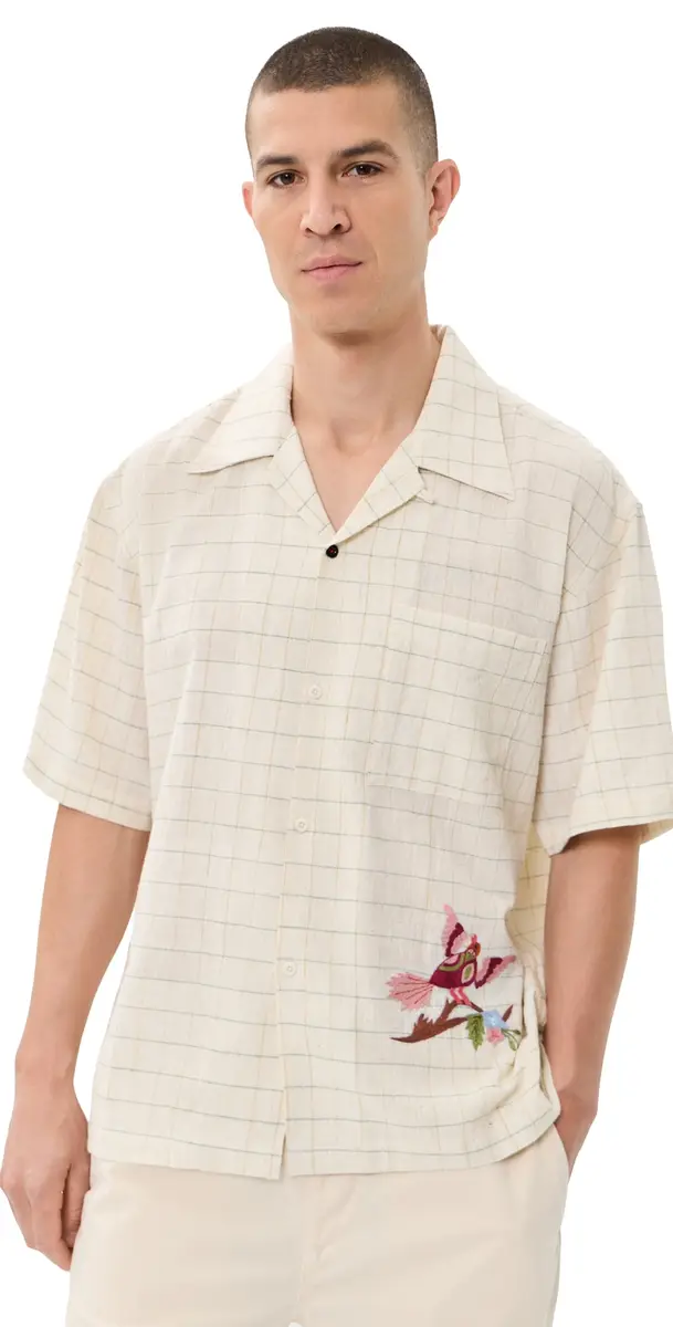 Kardo Rohit Hand Embroidered Shirt Natural M | Image 1 Kardo Rohit Hand Embroidered Shirt Natural M | Image 1