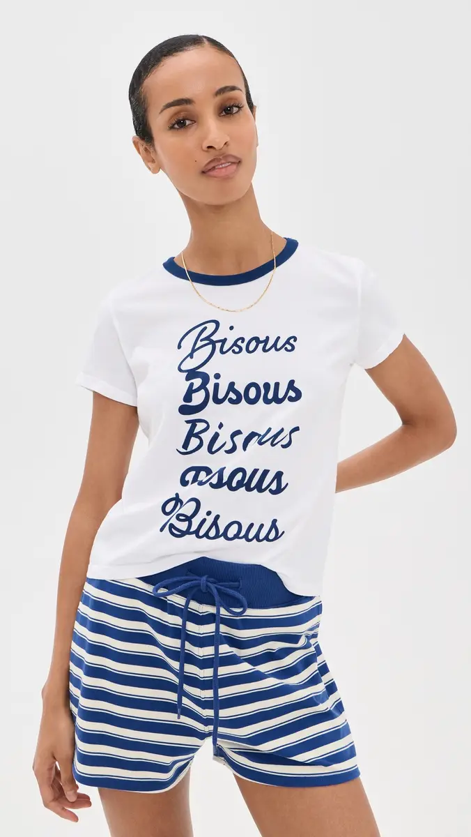 Sunny Somewhere Bisous Ringer Tee | Thumbnail 2 Sunny Somewhere Bisous Ringer Tee | Thumbnail 2