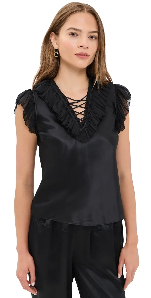 Ulla Johnson Ilyana Silk Top Noir | Image 1 Ulla Johnson Ilyana Silk Top Noir | Image 1