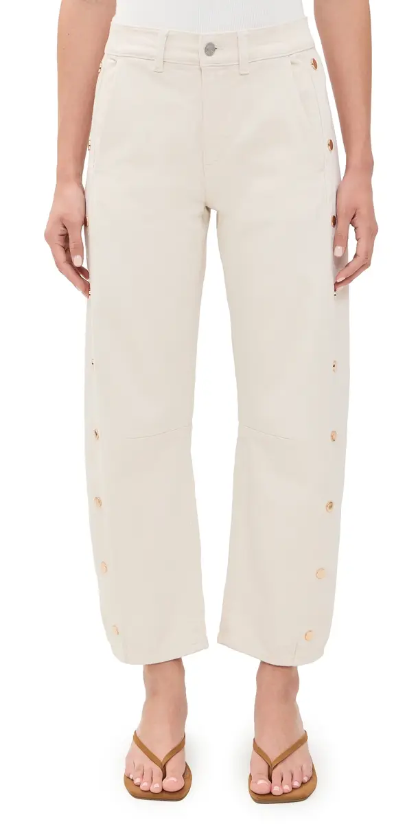 LE JEAN Studded Frankie Barrel Jeans Bone | Image 1 LE JEAN Studded Frankie Barrel Jeans Bone | Image 1