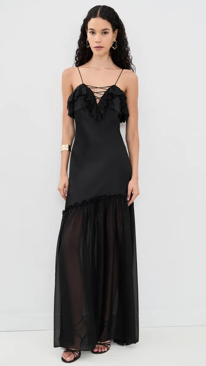 Ulla Johnson Elaria Silk Gown Noir | Thumbnail 2