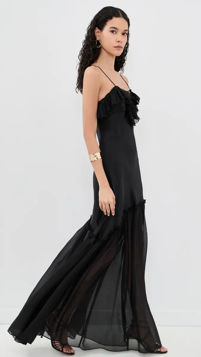 Ulla Johnson Elaria Silk Gown Noir | Thumbnail 4