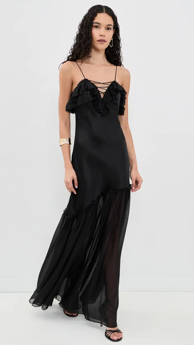 Ulla Johnson Elaria Silk Gown Noir | Thumbnail 5
