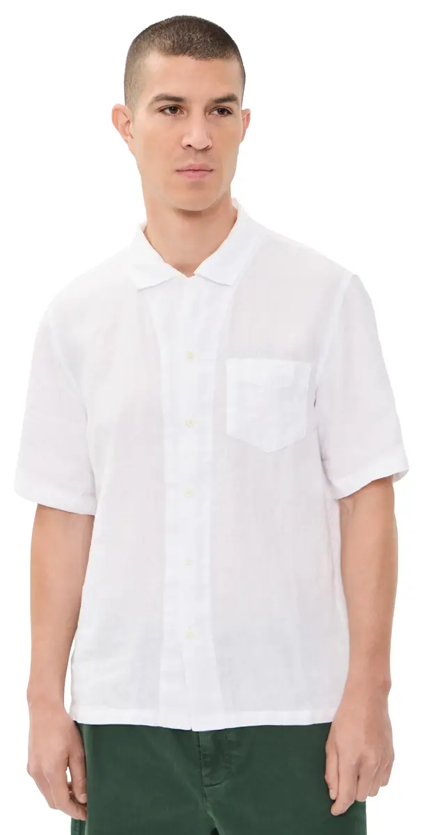 Alex Mill Linen Camp Shirt White | Image 1 Alex Mill Linen Camp Shirt White | Image 1