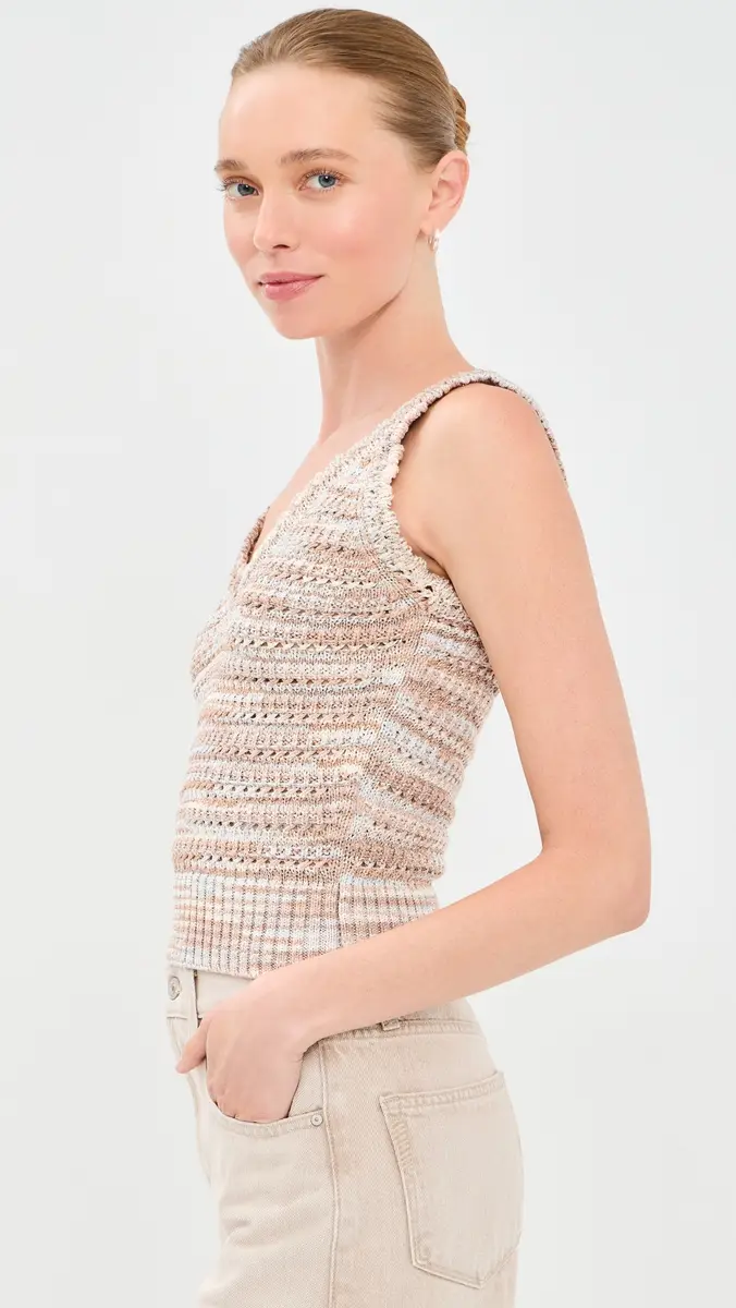 Veronica Beard Selwyn Knit Tank Beige Multi | Thumbnail 4 Veronica Beard Selwyn Knit Tank Beige Multi | Thumbnail 4