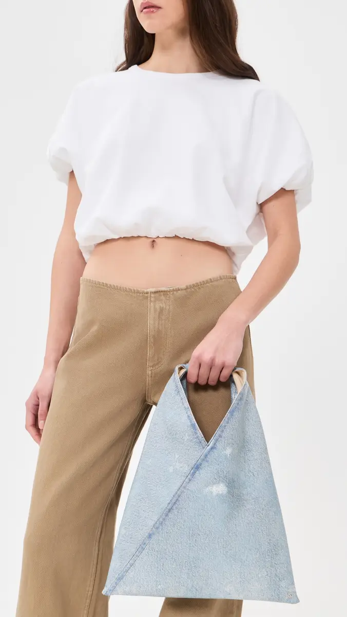 MM6 Maison Margiela Small Japanese Handbag Bleached Denim One Size | Thumbnail 3 MM6 Maison Margiela Small Japanese Handbag Bleached Denim One Size | Thumbnail 3