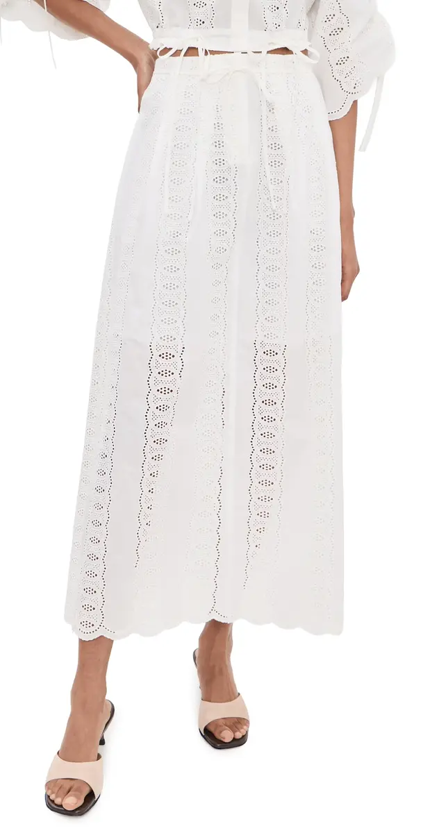 Hevron Amaris Skirt White Eyelet 4 | Image 1 Hevron Amaris Skirt White Eyelet 4 | Image 1
