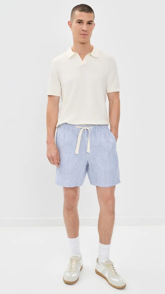 Orlebar Brown Alex Fine Hemp Stripe Shorts 7.5 | Thumbnail 5