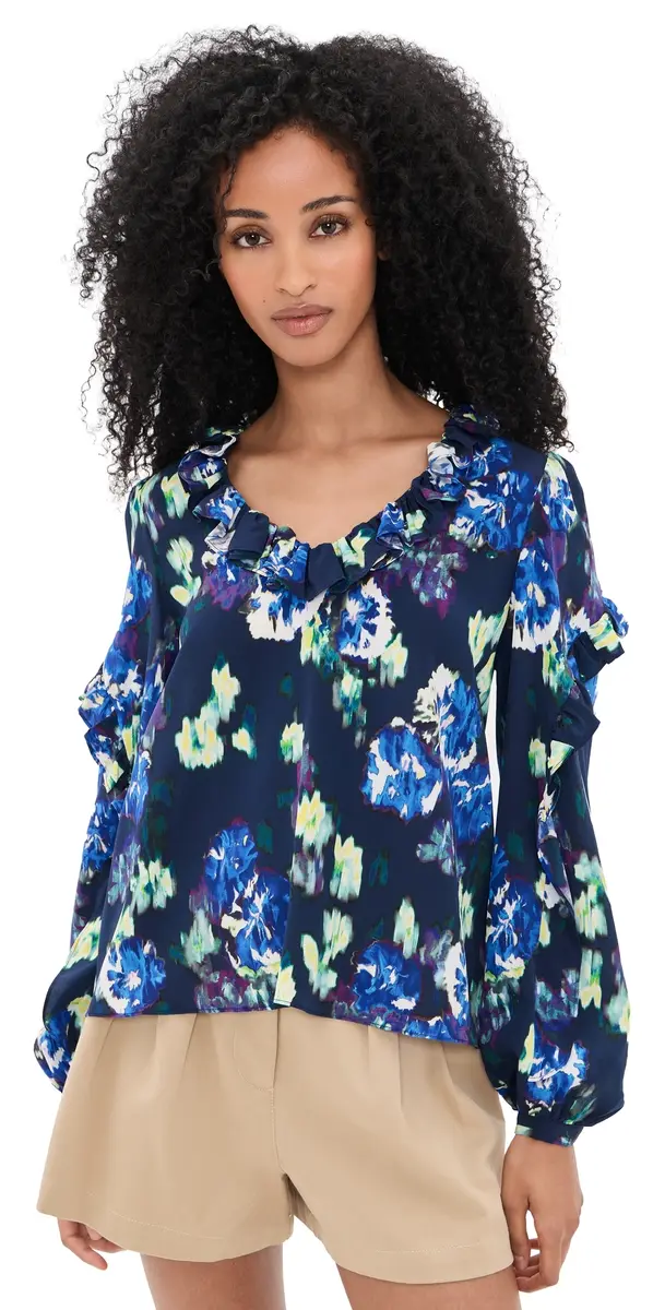 Ulla Johnson Marguerite Silk Blouse Evening Bloom | Image 1 Ulla Johnson Marguerite Silk Blouse Evening Bloom | Image 1