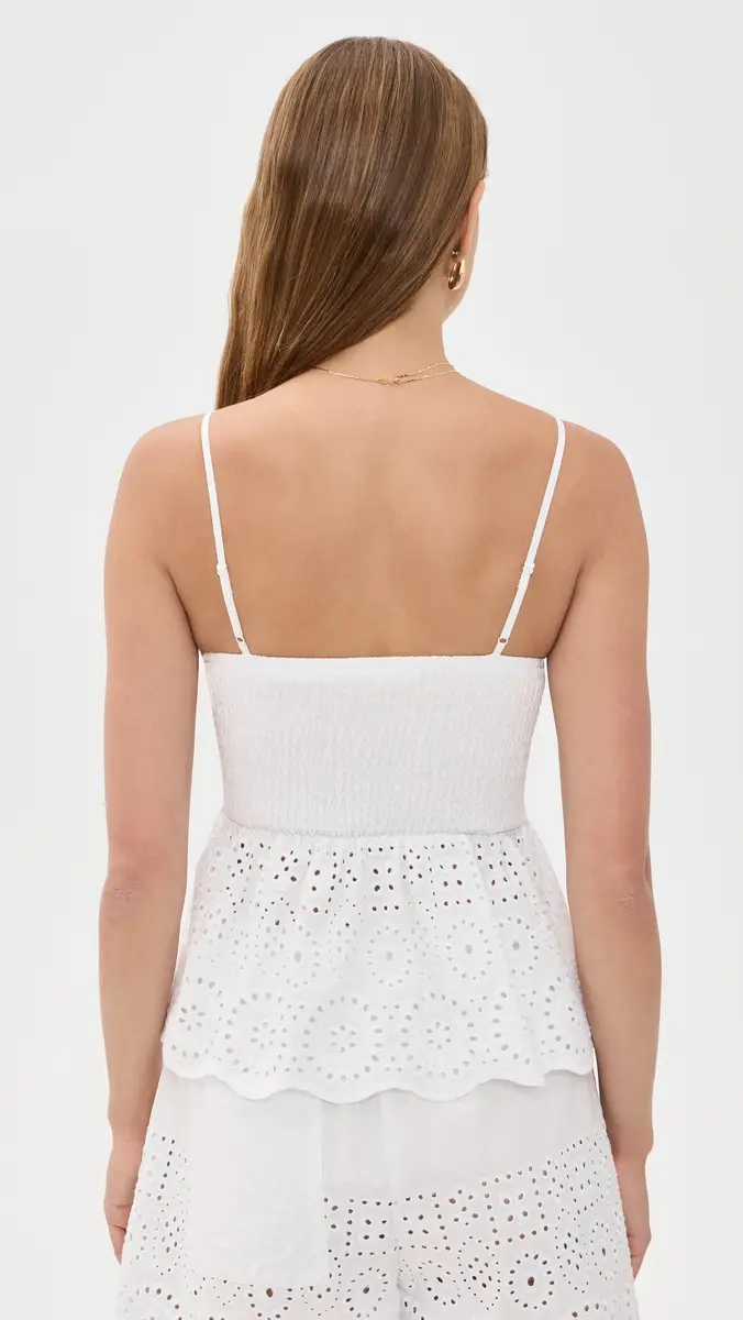 susana monaco Embroidered Poplin Peplum Top | Thumbnail 3