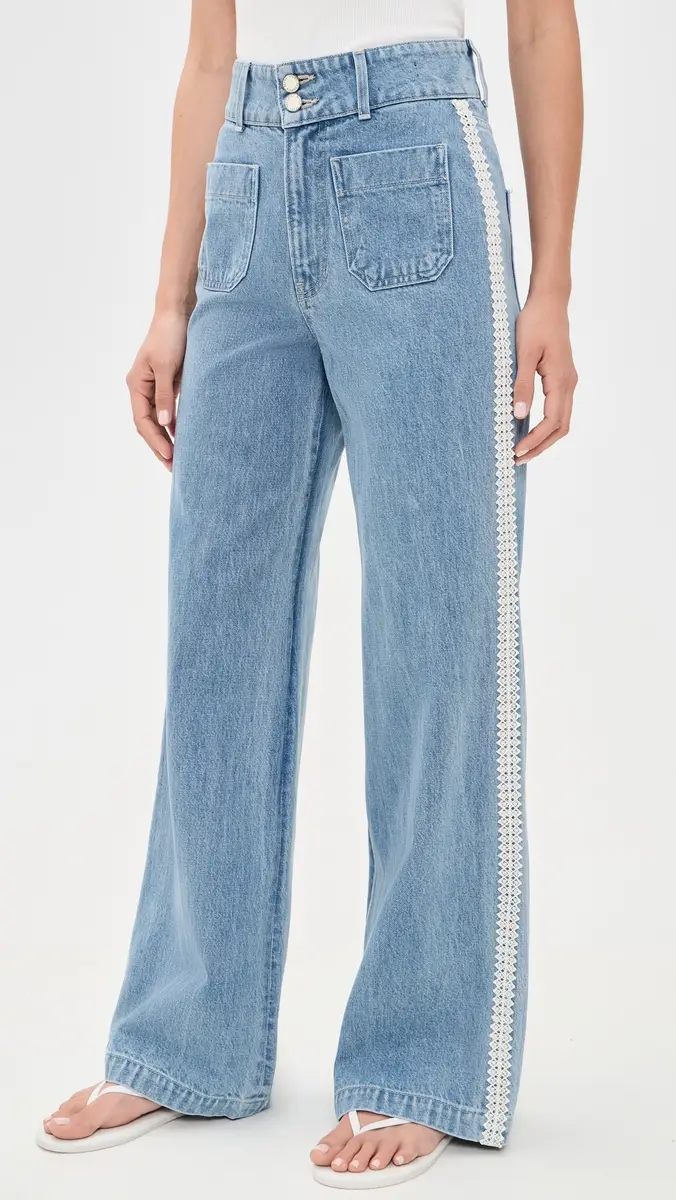 Veronica Beard Jean Taylor High Rise Wide Leg Jeans | Thumbnail 2 Veronica Beard Jean Taylor High Rise Wide Leg Jeans | Thumbnail 2