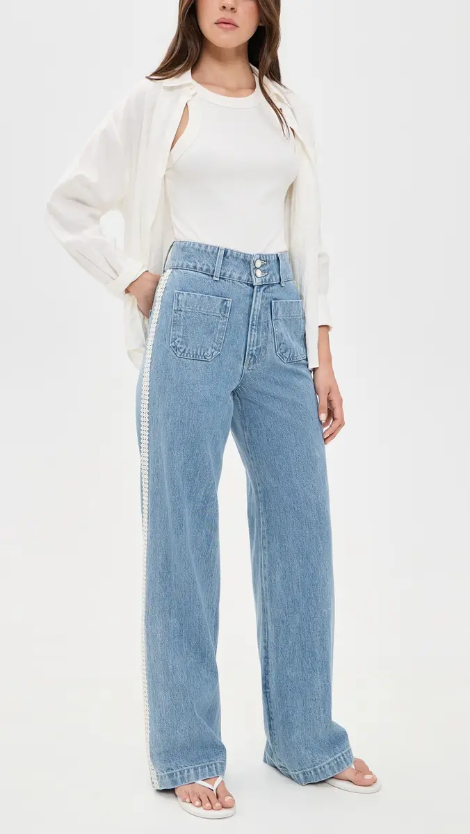 Veronica Beard Jean Taylor High Rise Wide Leg Jeans | Thumbnail 5 Veronica Beard Jean Taylor High Rise Wide Leg Jeans | Thumbnail 5