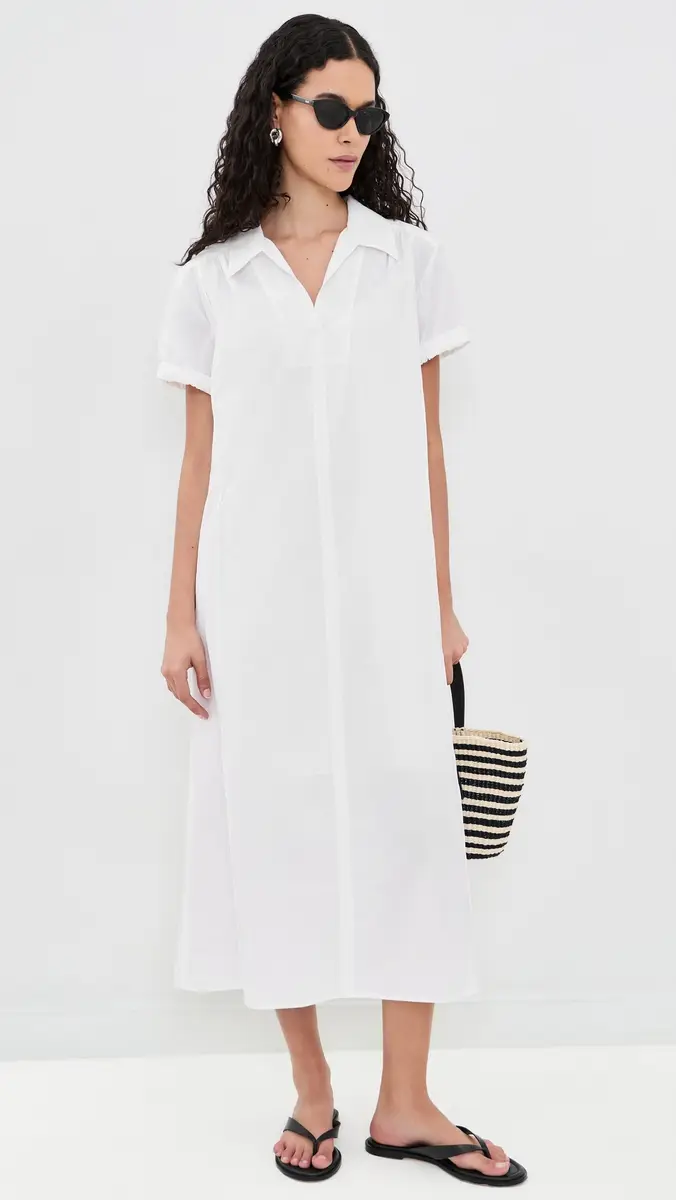 Theory Gathered Easy Polo Dress | Thumbnail 5 Theory Gathered Easy Polo Dress | Thumbnail 5