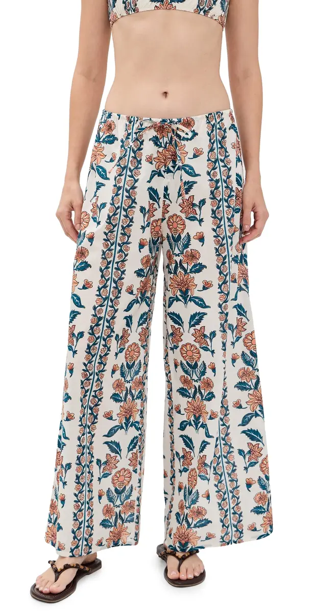 Montce Winona Floral Drawstring Wide-Leg Pants Winona Floral | Image 1 Montce Winona Floral Drawstring Wide-Leg Pants Winona Floral | Image 1