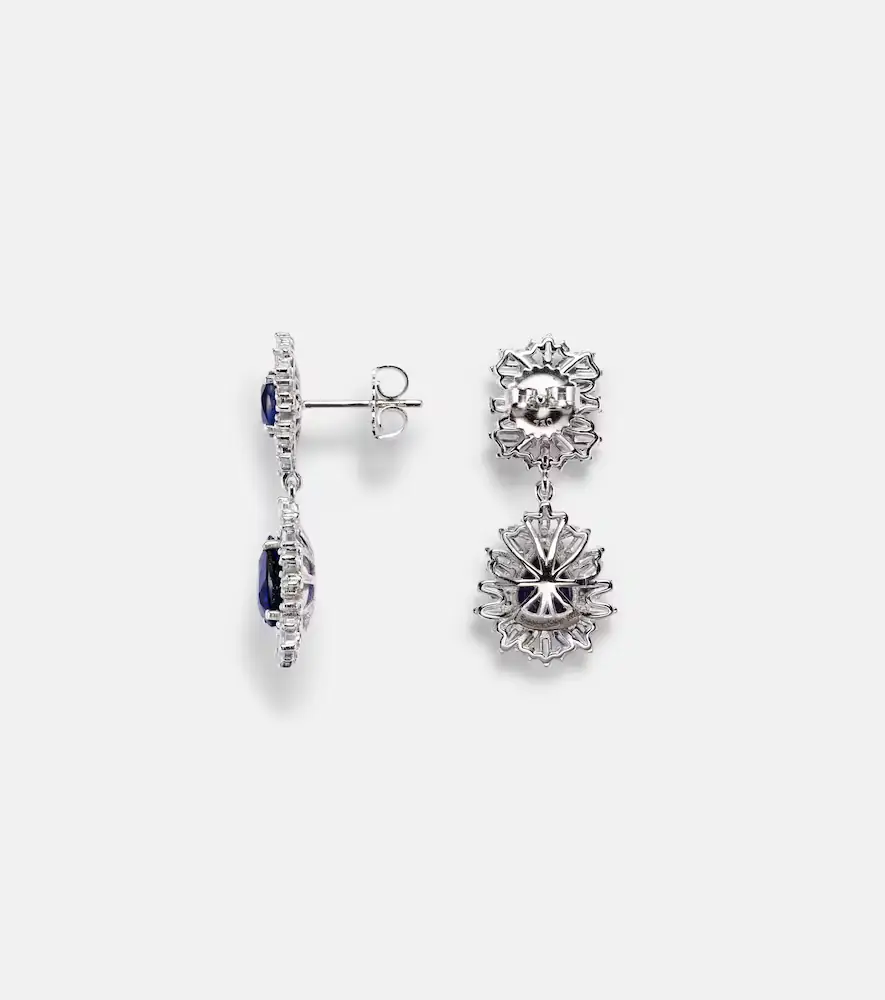 Suzanne Kalan Doublet 18kt white gold drop earrings with sapphires and diamonds | Thumbnail 2 Suzanne Kalan Doublet 18kt white gold drop earrings with sapphires and diamonds | Thumbnail 2
