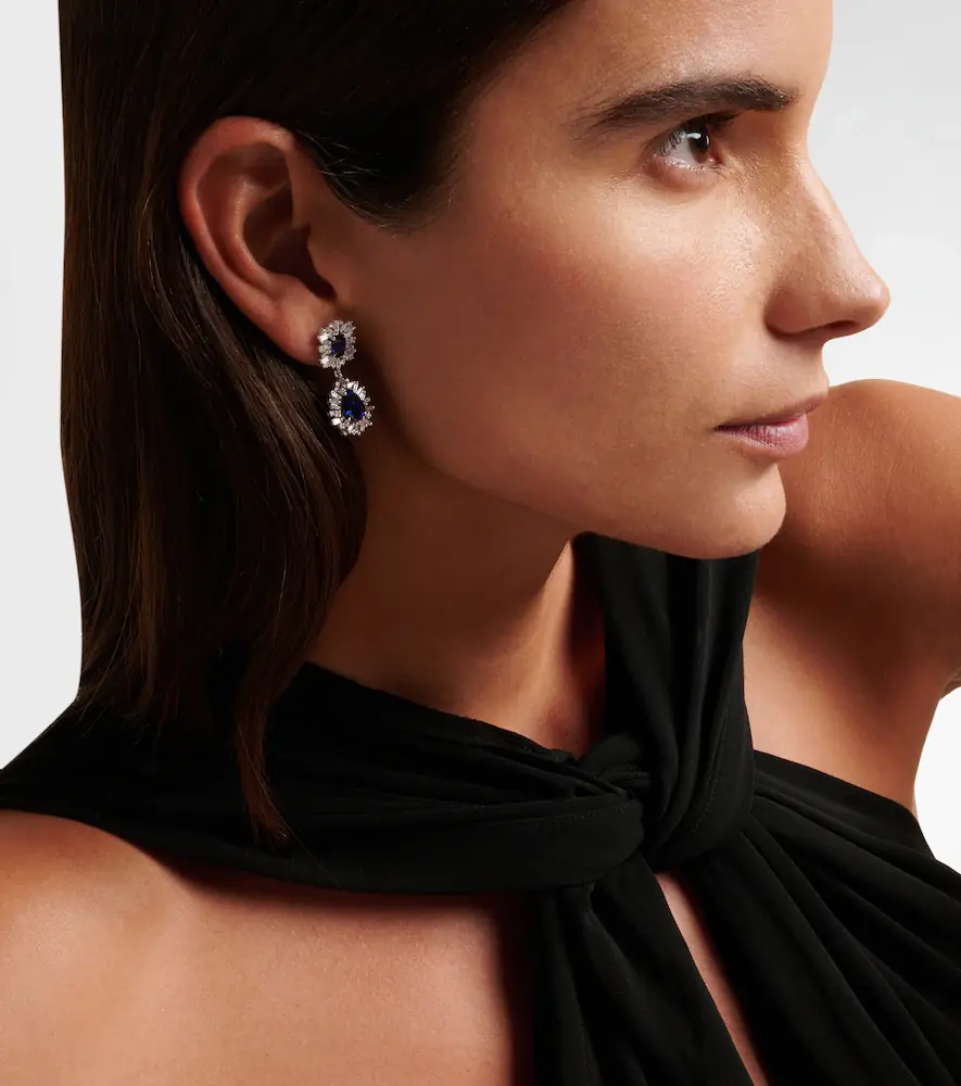 Suzanne Kalan Doublet 18kt white gold drop earrings with sapphires and diamonds | Thumbnail 3 Suzanne Kalan Doublet 18kt white gold drop earrings with sapphires and diamonds | Thumbnail 3