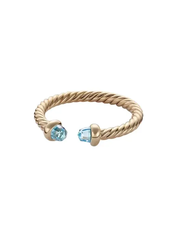 Cablespira Micro 18kt gold ring with topaz Cablespira Micro 18kt gold ring with topaz