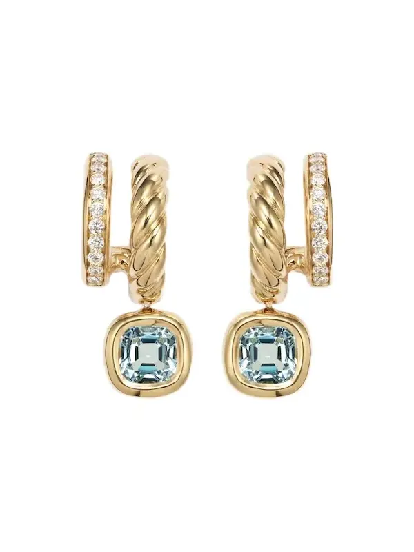 DY Mercer 18kt gold earrings with topaz and diamonds DY Mercer 18kt gold earrings with topaz and diamonds