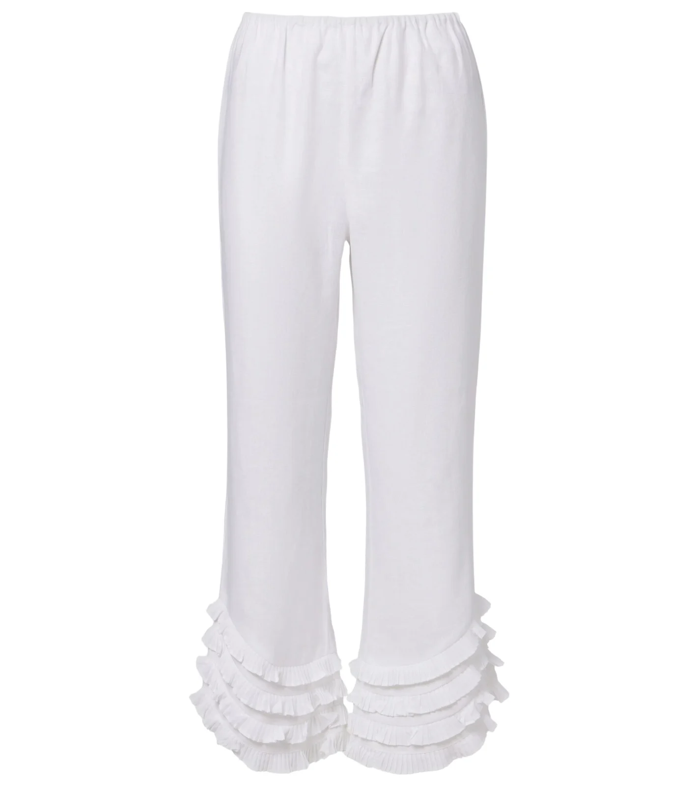 Florence ruffled linen wide-leg pants Florence ruffled linen wide-leg pants