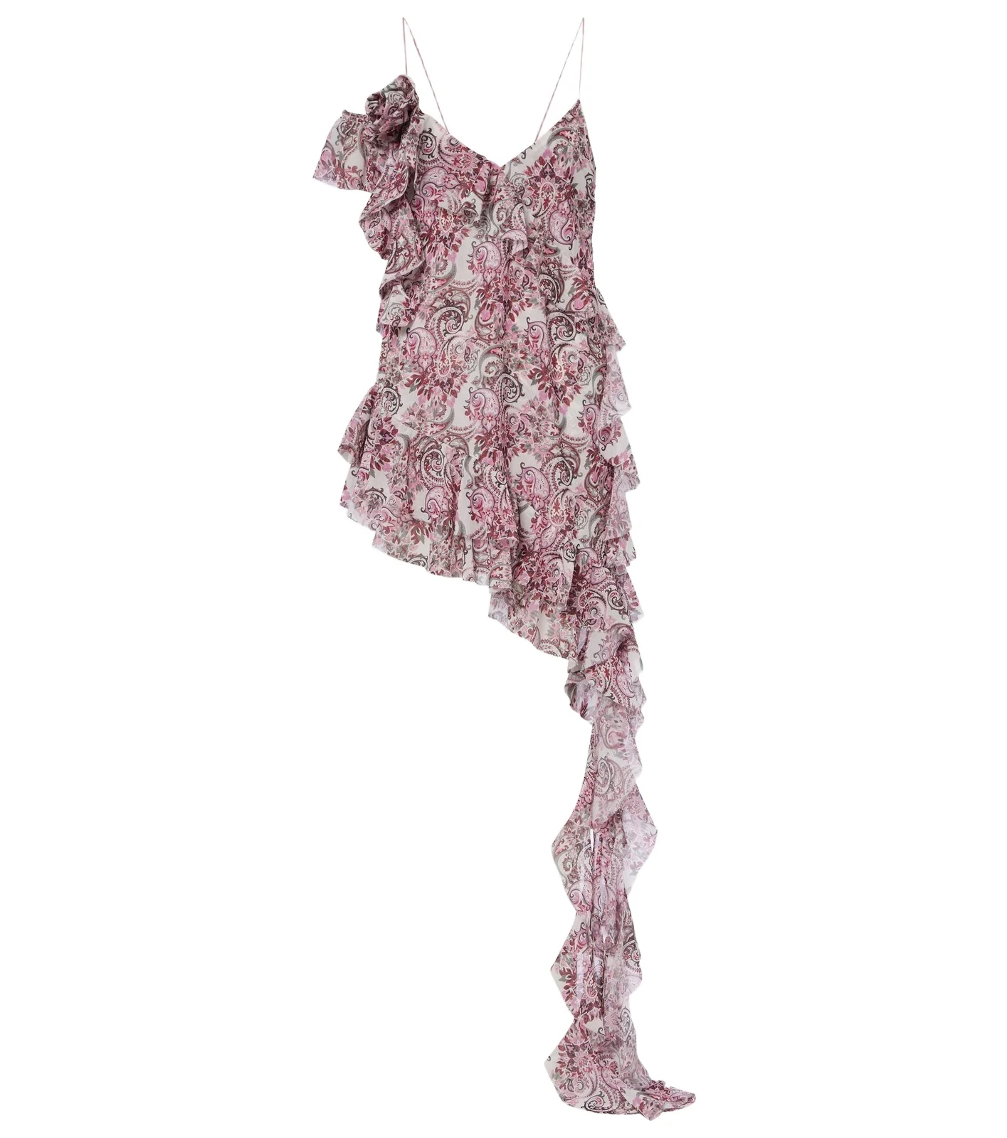 Zoe floral ruffled asymmetric minidress