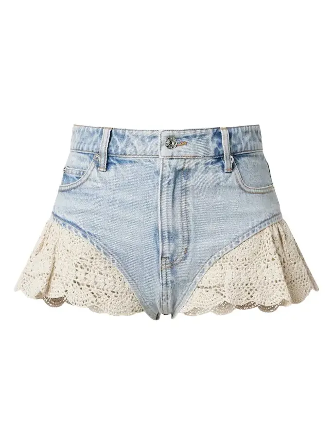 Crochet denim shorts Crochet denim shorts