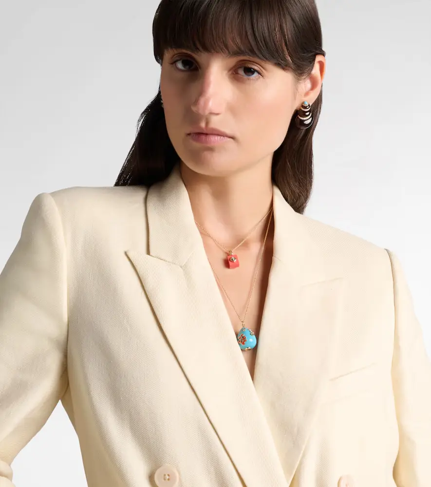 Yvonne Léon L'océan 9kt gold necklace with gemstones | Thumbnail 2 Yvonne Léon L'océan 9kt gold necklace with gemstones | Thumbnail 2