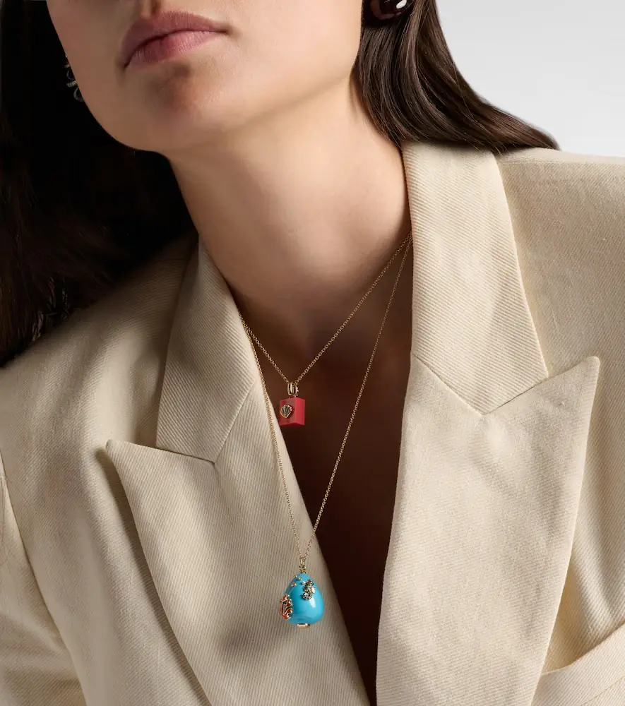 Yvonne Léon L'océan 9kt gold necklace with gemstones | Thumbnail 3 Yvonne Léon L'océan 9kt gold necklace with gemstones | Thumbnail 3