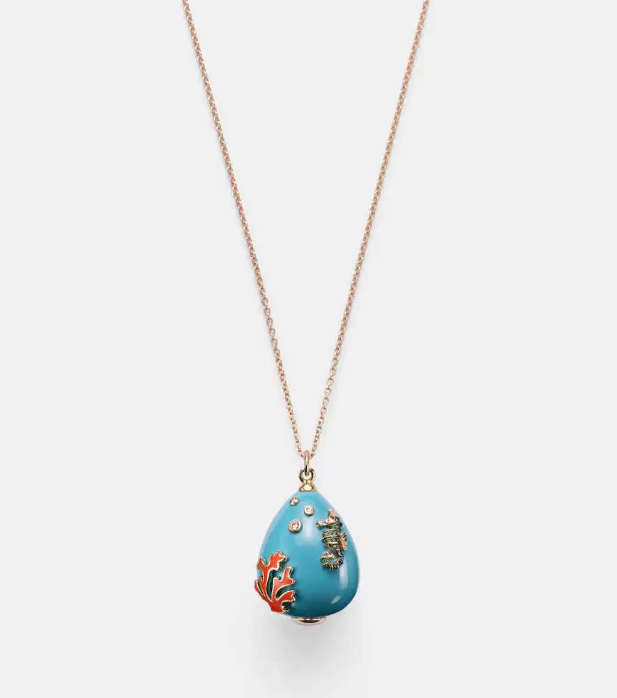 Yvonne Léon L'océan 9kt gold necklace with gemstones | Thumbnail 4 Yvonne Léon L'océan 9kt gold necklace with gemstones | Thumbnail 4